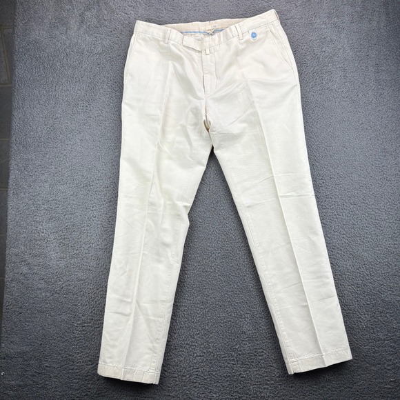 Nardelli Pants - Nardelli Italy Mens 52 6R‎ Beige Cotton Linen Blend Pleated Trousers Pants